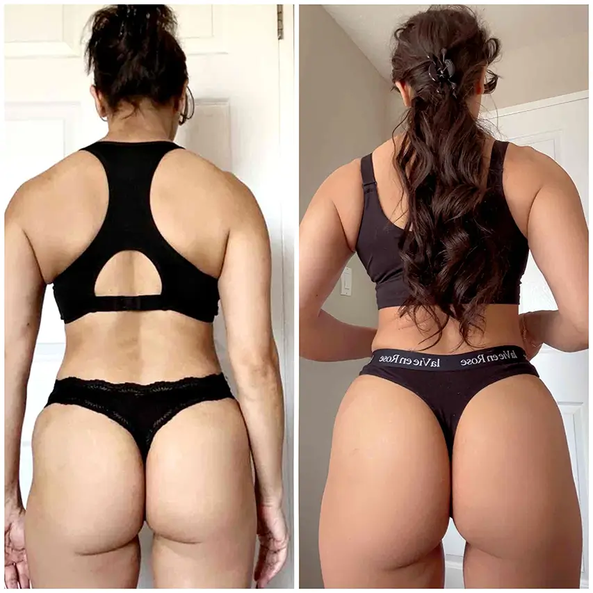 Antes y después de alumna 4